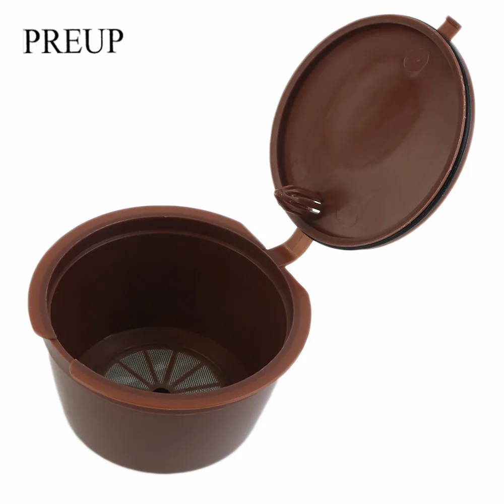 3Pcs Eco-friendly Brown Reusable Coffee Capsule Plastic Refillable Compatible Coffee Filter Baskets Soft Capsules Taste Sweet