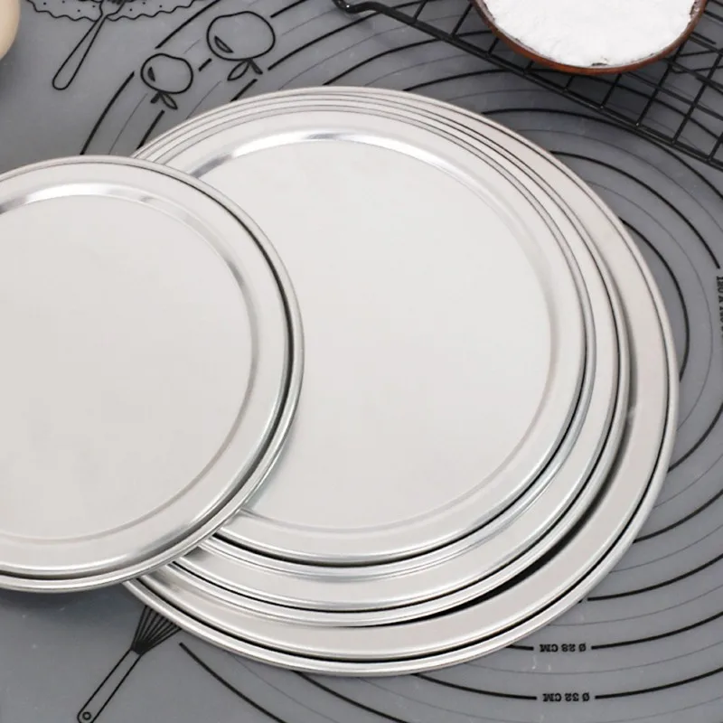 Aluminum Round Pizza Plate Pizza Pan Tray Non-stick Mold Baking Pan Tool Kitchen Cake Baking Mould DIY Bakeware Mold
