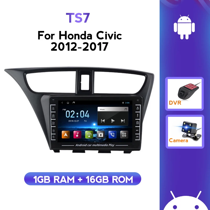 Автомагнитола 2 DIN на Android с IPS-экраном мультимедийным радио и GPS-плеером для Honda CIVIC