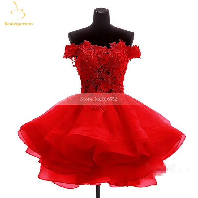 Bealegantom New Lovely Lilac Short Prom Dresses 2021 Sweetheart Flowers Organza Homecoming Graduation Dresse Formal Party Gown Red