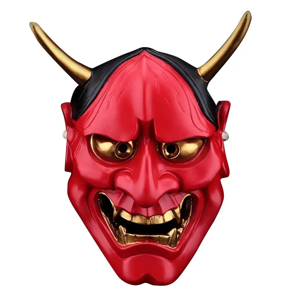 Хэллоуин ужас, Костюмированная вечеринка маска буддизм Prajna Ghost Традиционная Маска хання японская тема вечерние смоляные маски высокого качества - Цвет: Red