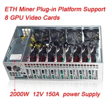 8 Graphics Card ETH Mining platform B85M Motherboard 65MM Card distance Thickened Electrolytic Board Chassis 2000W Power Supply