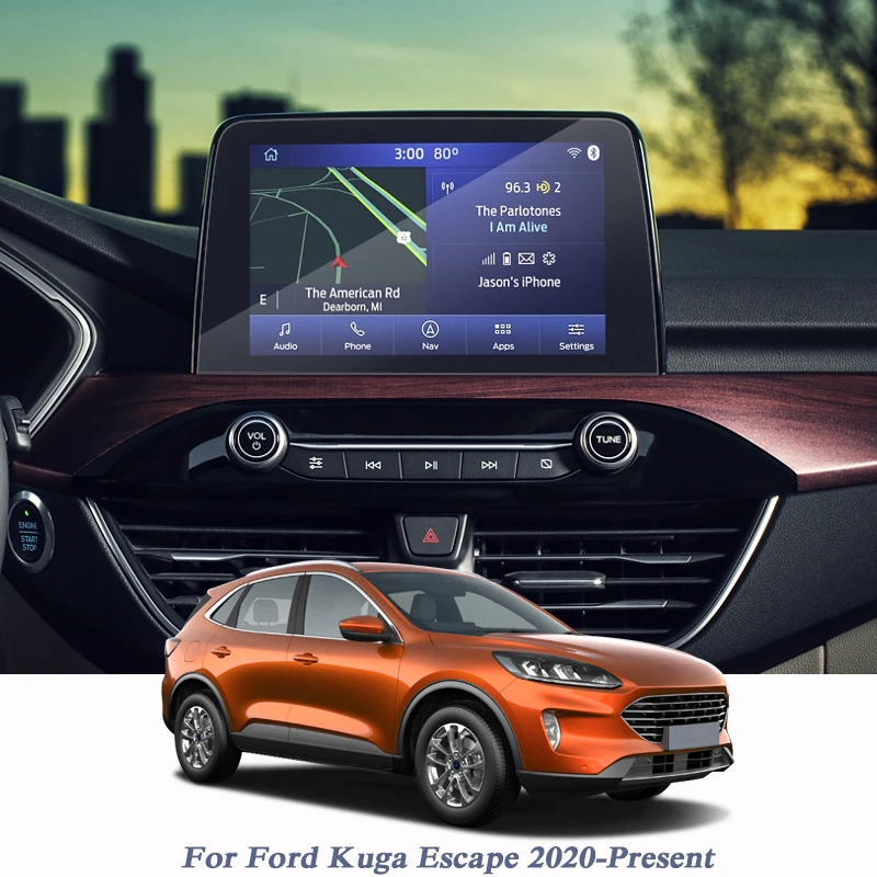 GPS Navigation LCD Screen Tempered Steel Protective Film Sticker For Ford Kuga 