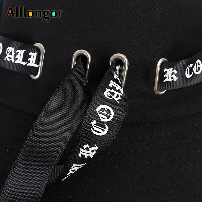 Fashion 2020 Summer Unisex Black White Bucket Hat Women Men Panama Letter Print Bob Femme fishing fisherman hat Cap Hip Hop