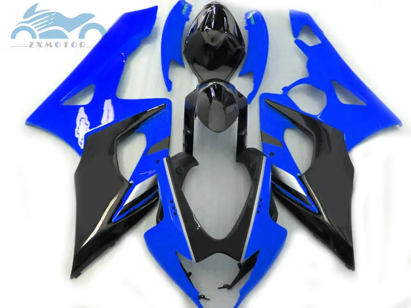 ABS комплект обтекателей для SUZUKI K5 GSXR1000 2005 2006 мотоцикл Спорт Гонки Обтекатели комплект 05 06 GSX R1000 синий зеленый фиолетовый черный - Цвет: Blue Fairing Kit