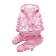 Тонкий хлопковый костюм для маленьких девочек 1