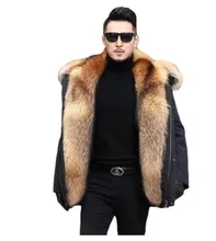 

Down Long Waterproof Jackets faux Fox Fur Coat For Man winter Jacket puffer jacket men 2021 Winter warm coats Men clothing