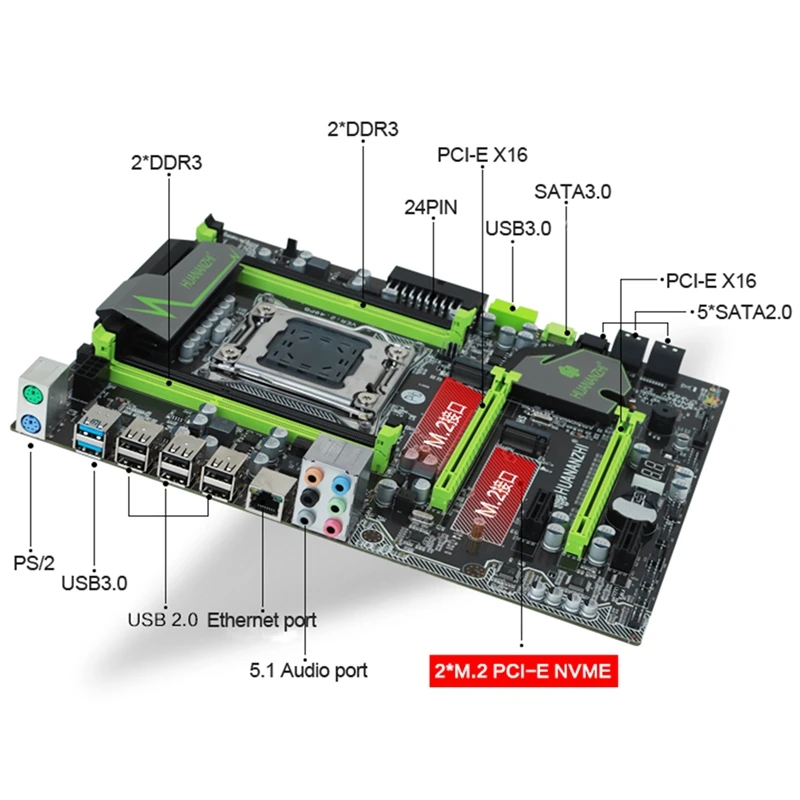 HUANANZHI X79-2.49 материнская плата LGA2011 ATX USB3.0 SATA3 PCI-E NVME M.2 SSD порт поддержка 4X16G память протестирована