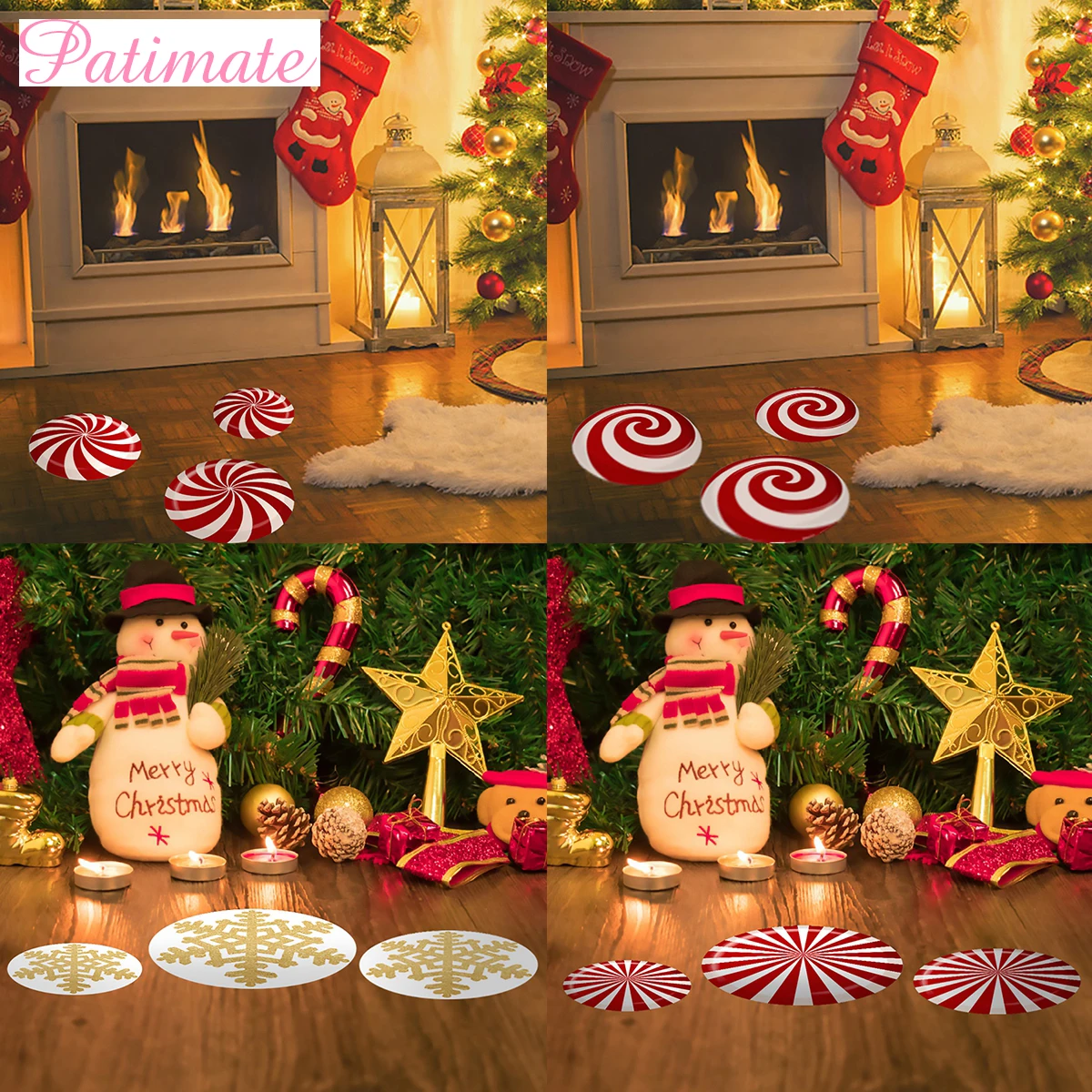 

PATIMATE 2019 Christmas Floor Sticker Candy Stickers Merry Christmas Decorations For Home Xmas Navidad Supplies New Year 2020