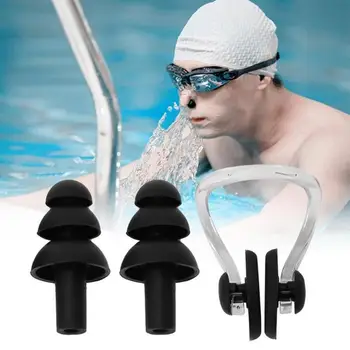 

Diving Earplug Nose Clip Suit Waterproof Soft Silicone Swimming Nose Clip Earplugs Set Surf Diving Swimming Pool Accessories