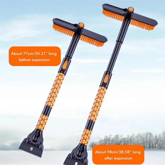 Car Snow Brush Removal With Ice Scraper For Windshield With Foam Grip  Detachable Snow Scraper