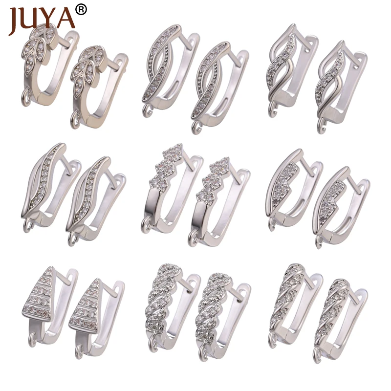 Серьги Juya ручной работы с фианитом женские классические аксессуары для серег