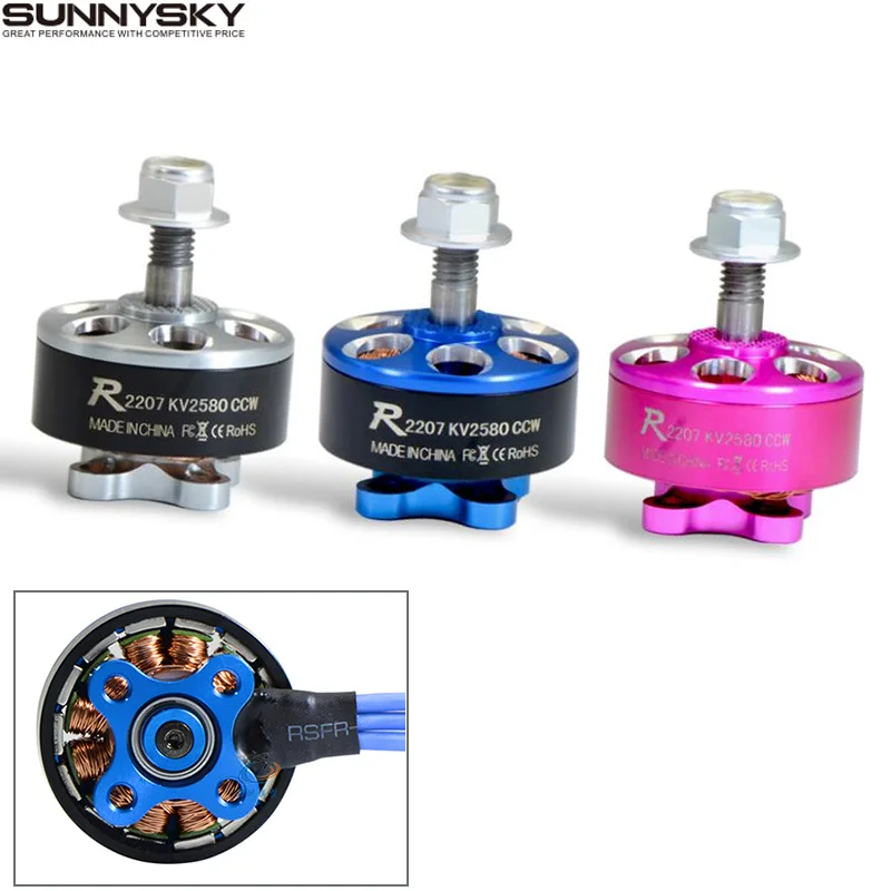 

4set/lot SUNNYSKY R2207 2207 CW/CCW 1800KV 2580KV 3-4S Brushless Motor for FPV RC Mini Racing Drone UAV Multicopter Quadcopter