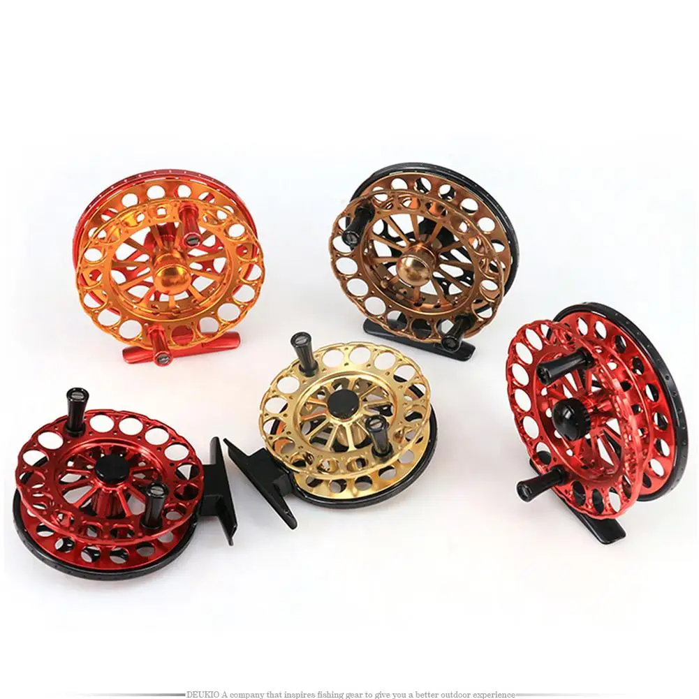90 red gold HiMISS катушка для ловли нахлыстом переносная муха переднее колесо мини ЧПУ 2BB 1:1 Передаточное отношение маховик спиннинговая катушка для ловли рыбы в пресноводных водоемах - Цвет: 90 red gold