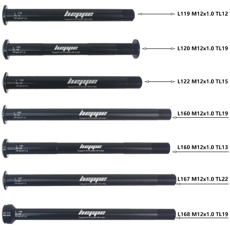 Bicycle Thru Axle MTB Road Bike Front Fork Shaft Skewers Rear Hub 12x142 12x148 12x100 12x110 M12xP1.0/P1.5 Bike Parts