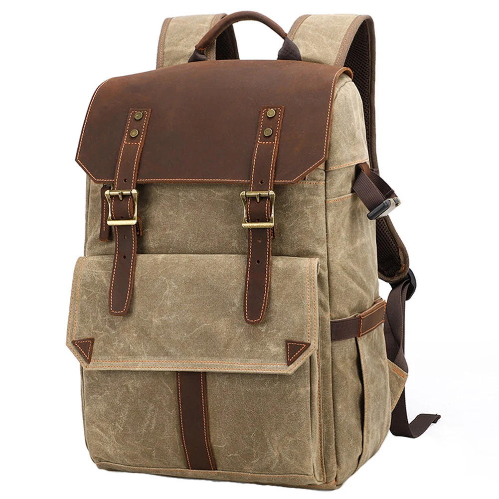 

Soft Travel Camera Backpack Multifunctional Canvas Anti Shock Wear Resistant Storage Outdoor Large Capacity Organizer Waterproof