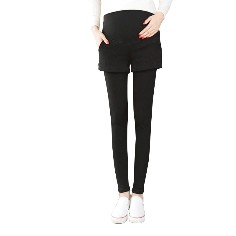 Super Warm Winter Legging Pants For Pregnant Women Thicken Velvet Maternity Leggings Clothing Pregnancy Pencil