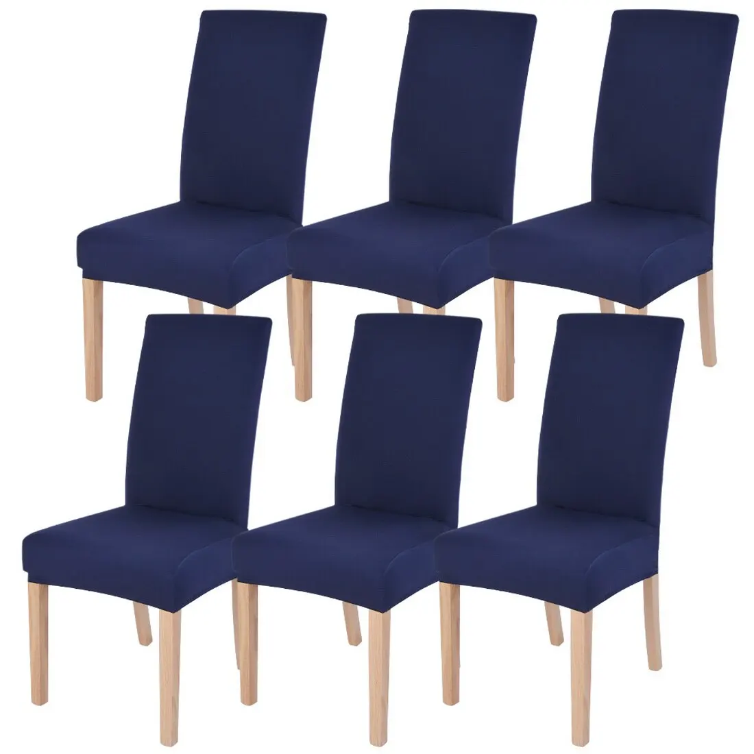 

4/6pcs Solid Color Stretch Chair Cover Big Elastic Seat Chair Covers Slipcovers Restaurant Banquet Hotel Home Decoration