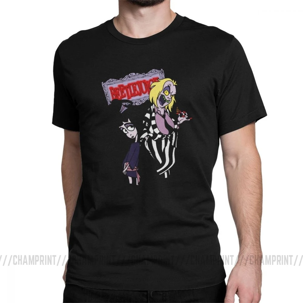Beetlejuice Лидия группа футболка для мужчин Мода хлопок футболка круглый воротник футболки с коротким рукавом размера плюс Топы - Цвет: Черный
