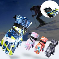 Winter Snowboard Ski Gloves PU Leather Non-slip Touch Screen Waterproof Motorcycle Cycling Fleece Warm Snow Gloves Unisex 2