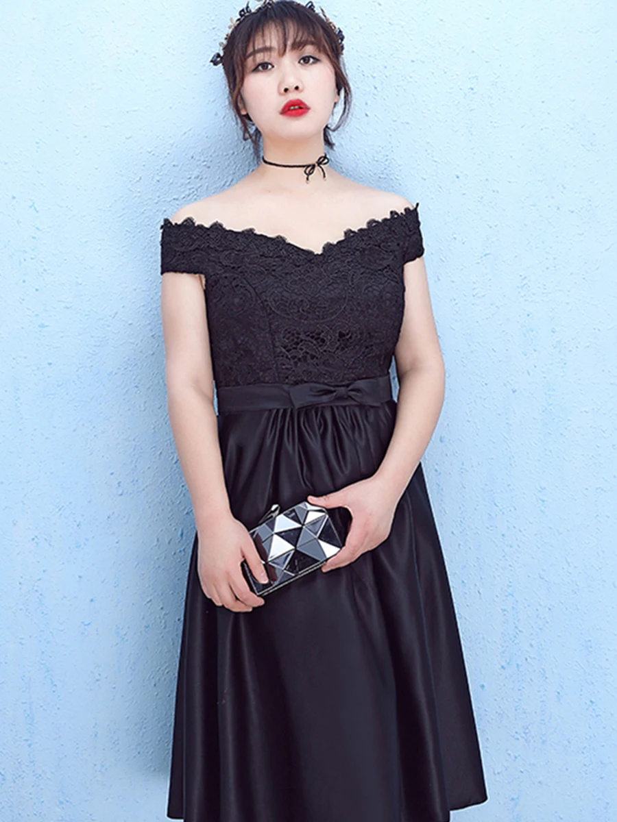 Платье для выпускного вечера, кружевное платье с вырезом лодочкой, Vestidos De Gala размера плюс, платья с открытыми плечами, женские вечерние платья с коротким рукавом для выпускного вечера T160