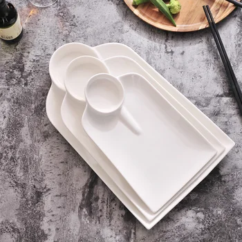 

Pure White Ceramic Plate Japanese Style Cold Dish Tableware Ceramic Dumpling Plate