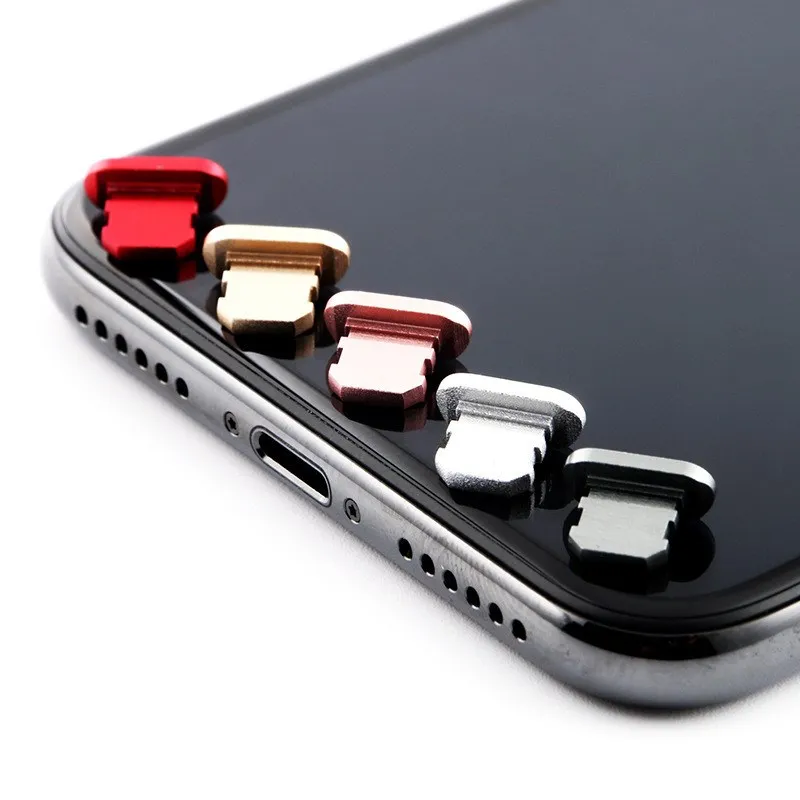 

2 Pieces Aluminium Alloy Dust Plug Charging Port Dust Plug for IPhone XR XS 8 7 6 6S Plus 5 SE Mini Dust Plug Phone Accessories