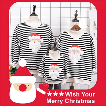 

2020 Fashion Deer Christmas Sweaters Family Matching Clothes Mother Daughter Father Baby Girl Boy Xmas Costume Party New Year