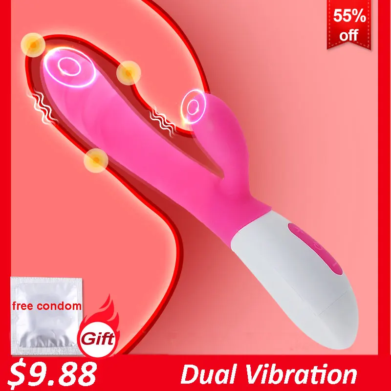 G Spot кролик фаллоимитатор вибратор интимные игрушки для женщин двойной вибрации