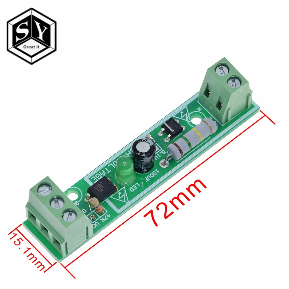 1-Bit AC 220V оптрон модуль Напряжение обнаружения доска адаптивной 3-5V для PLC isolamento fotoaccoppiatore модуль