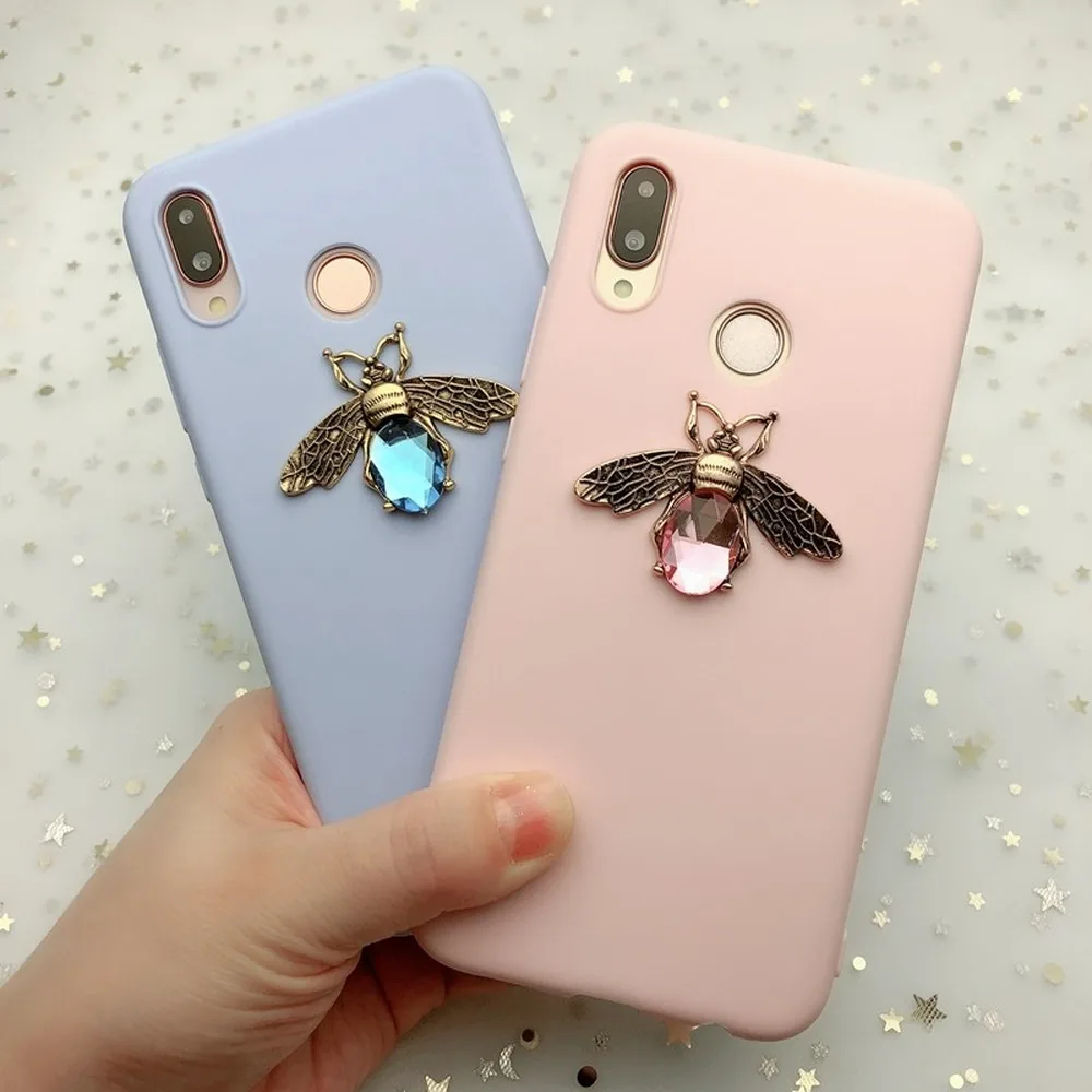 

Cute 3D Bee Phone Case for Redmi Note 8 Coque MI8 9T A1 A2 5X 6X Candy Color Soft Cover for Redmi Note 7 Case Note 4X 4 5 K20
