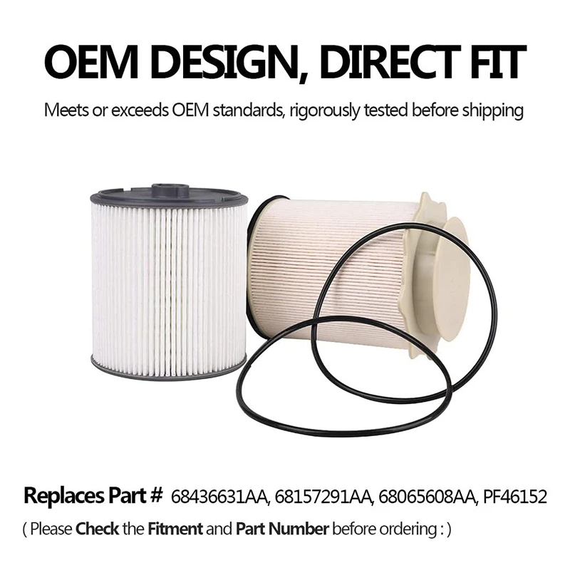 Fuel Filter Set 68436631AA 68157291AA for Ram 2500 3500 4500 5500 2019