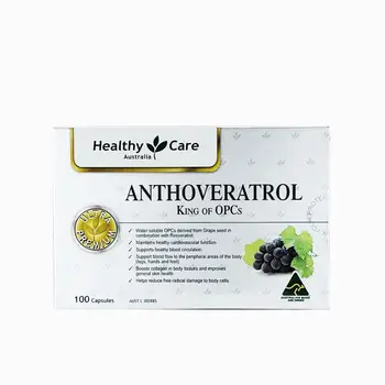

Healthy Care Anthoveratrol King of OPC 100 Tablets delays aging resists free radical damage