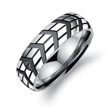 

Bulk items wholesale ring lots 10 pcs Stainless steel ring for men luxury brand fashion trend Tires retro black finger Tail ring