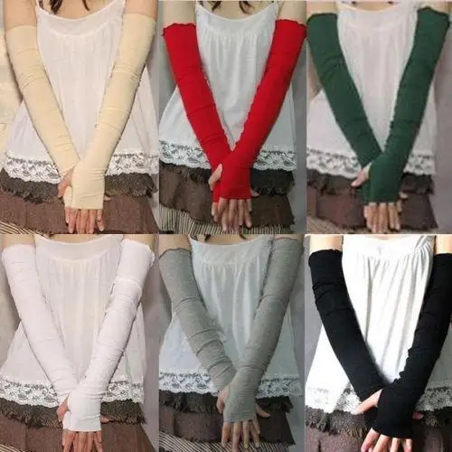 

Lady Fashion UV Sun Protection Arm Warmer Long Fingerless Cotton Gloves Sleeves Arm Warmer, Solid Color, UV Protection, Sun Prot