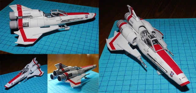 Battlestar Galactic Viper Mark 2 DIY Handcraft PAPER MODEL KIT Handmade Toy Puzzles 2