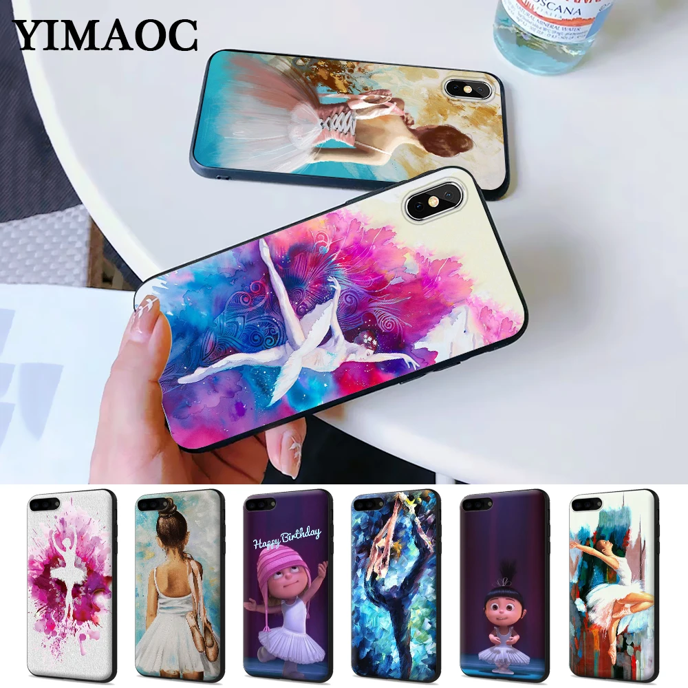 

Ballet Dance Girl Ballerina Silicone Case for iPhone 5 5S 6 6S Plus 7 8 X XS Max XR
