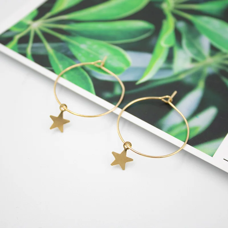 star-gold Hot New Fashion Hollow Geometric Quadrilateral Dangling Long Statement Drop Earrings For Women Crystal Jewelry Wholesale - Окраска металла: star-gold