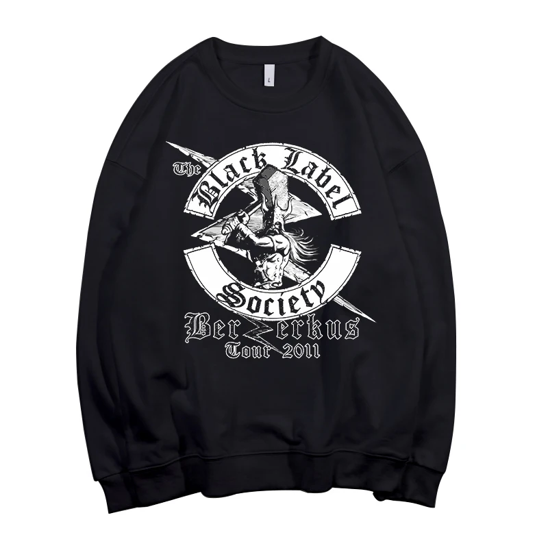 Bloodhoof Free shipping Black Label Society rock Band Unisex Crew Neck Cotton Sweatshirt Asian Size - Цвет: style2