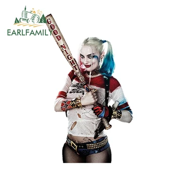 

EARLFAMILY Suicide Squad Harley Quinn Waterproof Stickers Graffiti Laptop Decal Motorcycle Fridge Skateboard Doodle Car Stickers