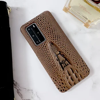 

Luxury 3D Genuine Leather Phone Case for Huawei P40 Pro + Plus 2020 NewHard Back Cover Coque Hawei Huwei P40 P40Pro Cases Funda