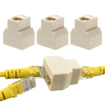 

2020 New 3Pcs 1 To 2 Way LAN Ethernet Network Cable RJ45 Female Splitter Connector Adapter