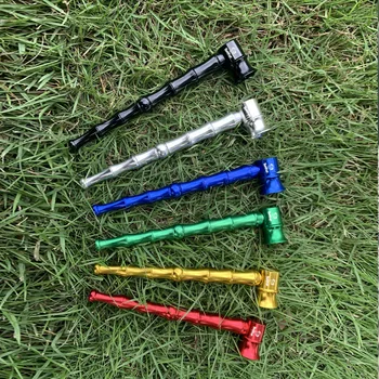 

HONEYPUFF 125 MM Long Bamboo Tobacco Smoke Portable Creative Metal Smoking Pipe Herb Tobacco Pipes Smoke Long Made of Aluminum
