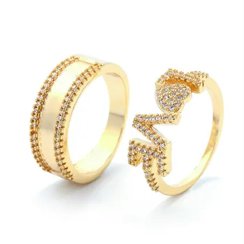 

1 pair of 2020 New Student Couples Zircon Ring Married LOVE Letters