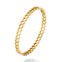 New High Quality Beehive Shaped Design 18 K Stainless Steel Bracelets For Women Popular Minimalist Bangles Gold Color Jewelry 1