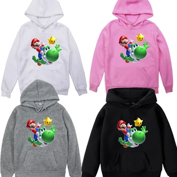 

Kids Boys Girls Super Mario Bros Sweatshirt Pullovers Velvet Hoodies Hooded Sportswear Tops for Children Toddler Christmas Gift