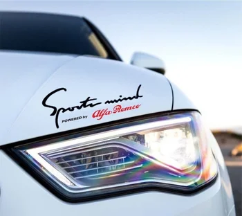 

For x2 ALFA ROMEO Sports Mind Powered Graphics Logo Hood Giulia 4C Spider Mito 156 Gta 147 Giulietta Spark