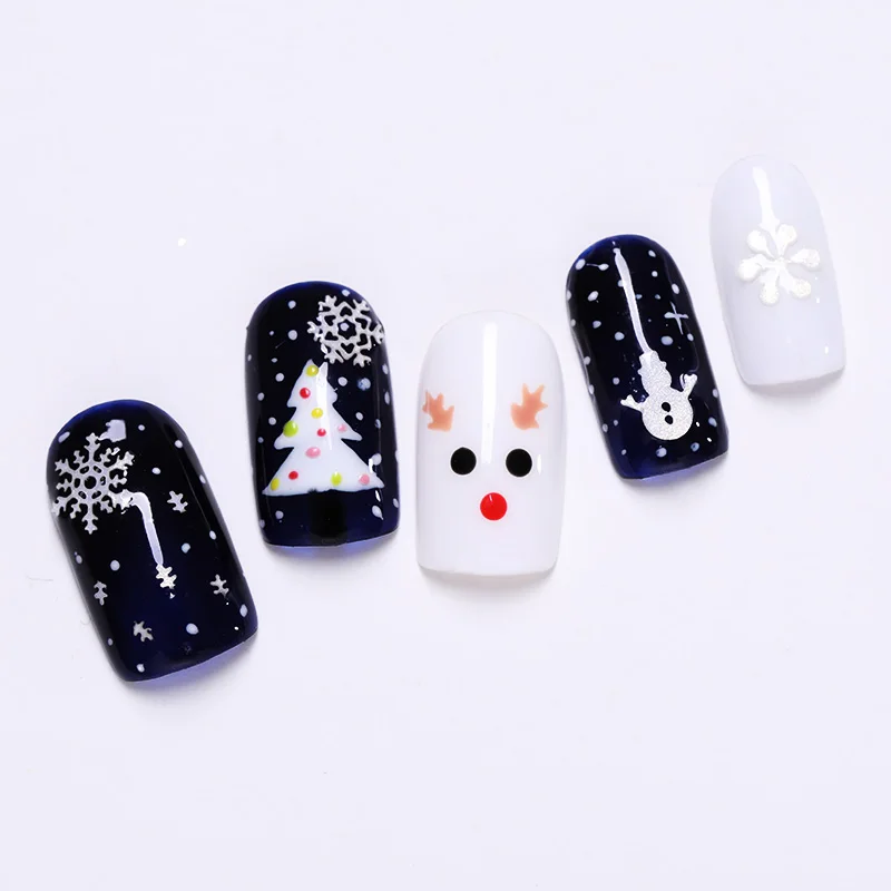 Mixed Size Snowflake Sequin 3D Nail Decoration Butterfly Ultra Thin Hollow Nail Decals Pink Flowers Nail Art Design Accessories