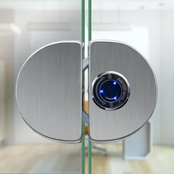 304 Stainless Steel Office Glass Door Smart Lock Intelligent Fingerprint Locks for Double Side Glass To Glass