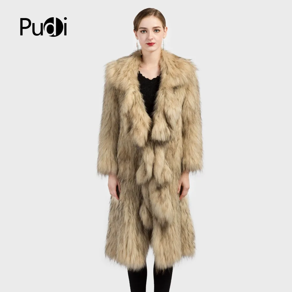 

CT7018 Knitted real Raccoon fur coat overcoat jacket Russian women's winter thick warm genuine fur coat long style